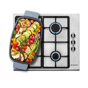 Placa Gas Butano Aspes 6180W 9cm 58cm 50cm Inox Manual Auto Ig. 3Q Wok Kit Gas Forja