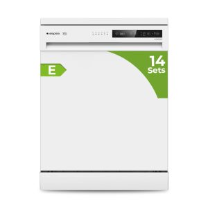 Lavavajillas Aspes,Capacidad 14sets, Clase E. Dimensiones: 84,5cm 59,8cm 59cm. Color Blanco, Control con Display táctil. 2 Bandejas y 6 Programas.