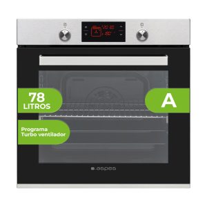 Horno Multifunción Aspes 78L A 59,5cm 59,5cm 57,5cm Inox Display táctil 10P Cortina aire