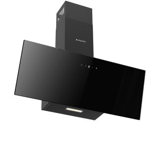 Campana Inclinada Aspes, Clase A++. Dimensiones: 108,8cm 89,5cm 30,9cm. Color Cristal negro, Control Táctil Motor Inverter. Potencia de aspiración 370 m3/h, 48~59 dB.