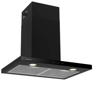 Campana Tipo T Aspes, Clase A++. Dimensiones: 82cm 69,7cm 50cm. Color Cristal negro, Control Táctil Motor Inverter. Potencia de aspiración 634,1 m3/h, 51~68 dB. Función Booster.