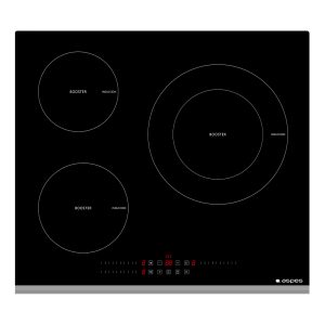 Placa Inducción Aspes 7200W 6cm 59cm 52cm Cristal negro Slider 3Z Keep warm Booster