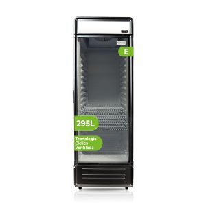 Refrigerador Horeca Aspes, Ventilado. Capacidad 295 L, Clase E. Dimensiones: 185,2cm 54,8cm 62,5cm. Color Negro, Control con Display.