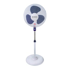 "Ventilador Pie Aspes 16"" 40W Blanco y azul Manual 3V Oscilación"