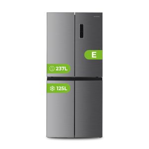 Frigorífico 4 Puertas Aspes, No Frost. Clase E. Dimensiones: 180cm 79,5cm 63cm. Color Inox, Control con Display. Motor Inverter.