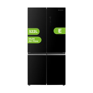 4 Puertas Aspes No Frost E 190cm 90,9cm 69cm Cristal negro Display táctil Modo Eco Cajón Chiller