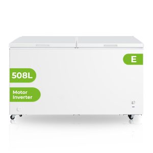 Congelador horizontal Aspes, Cíclico. Capacidad 508 L, Clase E. Dimensiones: 83cm 153cm 73,5cm. Color Blanco, Control Electrónico. Dual Cooling. Motor Inverter. 2 Cestas. Doble Puerta
