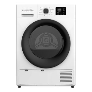 Secadora Bomba calor Aspes, Capacidad 8kg Clase E. Dimensiones: 84,5cm 59,8cm 62,5cm Color Blanco, Control Display. Programas: Antiarrugas.