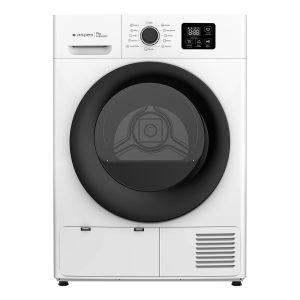 Secadora Bomba calor Aspes, Capacidad 9kg Clase E. Dimensiones: 84,5cm 59,8cm 62,5cm Color Blanco, Control Display. Programas: Antiarrugas.