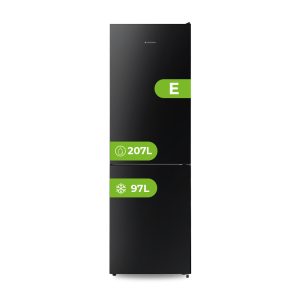 Combi Aspes No Frost E 186cm 59,5cm 59cm Cristal negro Manual Modo Super Puerta 90º