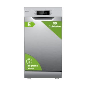 Lavavajillas Aspes 9sets E 84,5cm 44,8cm 61cm Inox Display 2B 7P Sec.Residual Media Carga