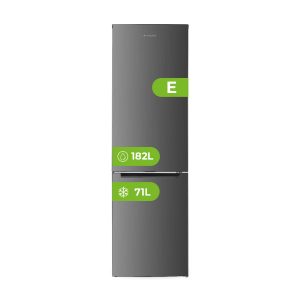Frigorífico Combi Aspes, No Frost. Clase E. Dimensiones: 180cm 54cm 60cm. Color Inox, Control Manual.