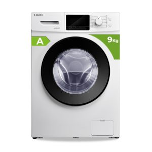 Lavadora Aspes,Capacidad 9kg 1400rpm, Clase A-10%. Dimensiones: 85cm 59,5cm 56cm. Color Blanco, Control con Display. Motor Inverter. Programas: Vapor Antialérgico.